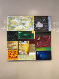 Cadre tableau sur toile en coton peinture acrylique 100% 