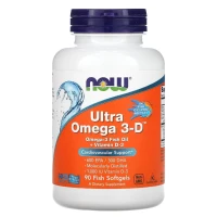 Ultra Omega 3-D, NOW Foods, 90 capsules à enveloppe molle à base de poisson (HALAL)