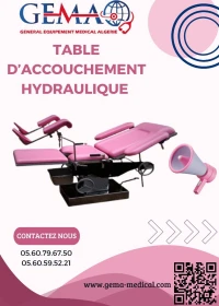 Table d'accouchement hydraulique
