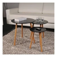 trois tables gigogne en bois 