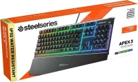 SteelSeries Apex 3 QWERTY Membrane / Aluminium / RGB / IP32