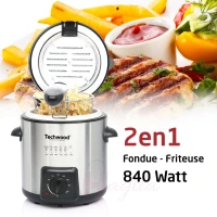 Friteuse 2en1 Inox Techwood 