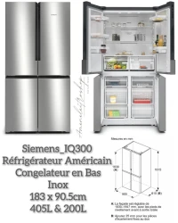 Siemens Réfrigérateur Multi-Portes Anti-traces Américain Combiné 