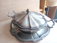 تحف-و-مقتنيات-centre-de-table-soupiere-avec-plateau-assortie-en-etain-veritable-95-italy-سطاوالي-الجزائر