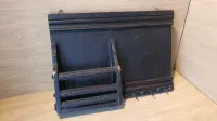 Ancien porte-clefs , porte-courrier mural en bois avec 3 crochets