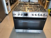 EXTRA, CUISINIÈRE 90*60 FONTE GAZ ELEC VENTILÉ CATALYQUE AFFICHEUR INOX CO3GE-CVF90X