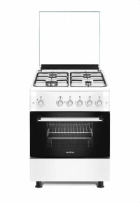 CUISINIERE EXTRA 4 FEUX GAZ/GAZ BLANCHE CO1GG-CVE60W ventilée 