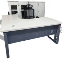 Bureau Oval Pied Métalique 1m60 caisson porter 3 Tiroirs 