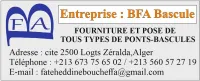 FOURNITURE ET POSE DE TOUS TYPES DE PONTS-BASCULES