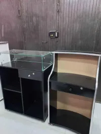 Comptoire De Reception Noir 2pcs