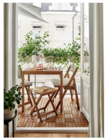 طاولات-table-exterieur-avec-2-chaises-pliantes-en-bois-acacia-ikea-السنية-وهران-الجزائر