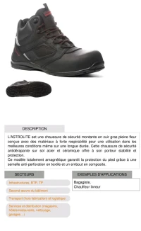 Astrolite Chaussure de sécurité coverguard 