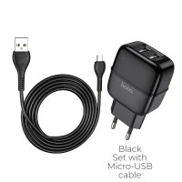 CHARGEUR HOCO C77A TYPE-USB - NOIR