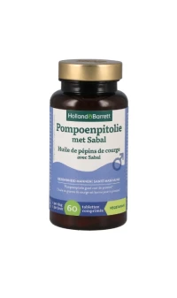 Holland & Barrett Huile de graines de citrouille avec Sabal - 60 comprimés