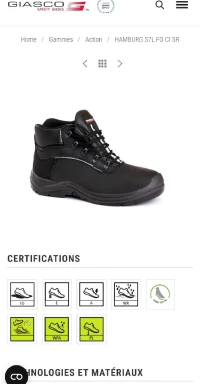 CHAUSSURES DE SÉCURITÉ GIASCO P41 ET 42 