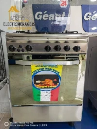 Cuisinière géant inox four ventilé 4feux 