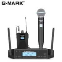 Double microphone professionnel cravate et à main sans fil 