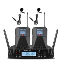 Double microphone sans fil professionnel système UHF