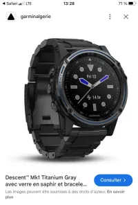 Descent GARMIN Mk1 Montre de plongée carbone 