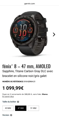 Montres GARMIN POLAR SUUNTO COROS