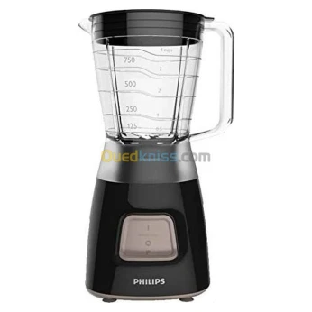 PHILIPS Blender 450W 1,25 L Lames En Acier Inoxydable Avec 2 Moulins-Hr2058/00 - Noir