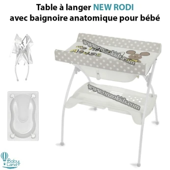 Table à langer NEW RODI avec baignoire anatomique pour bébé - Baby Land