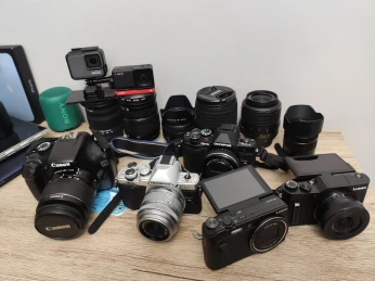 canon 4000D Lumix Gx80 lumix gx880 GoPro 9 GoPro 7 dji action 2 insta360 oneR canon 1100D objectif