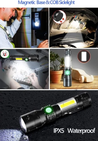 Lampe de poche UV lumière noire rechargeable 3en1