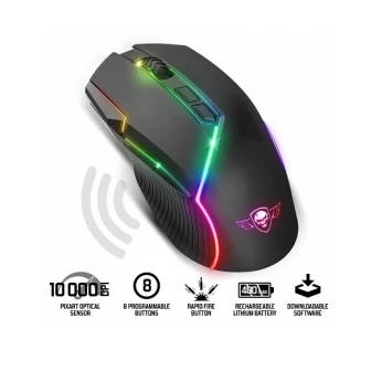 Souris Gaming Sans-Fil Rechargeable 400mAh Spirit Of Gamer XPERT-M200 RGB 10000dpi 8 Boutons