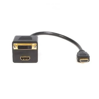 HDMI to 1 x DVI-D + 1 HDMI Splitter / Converter Cable