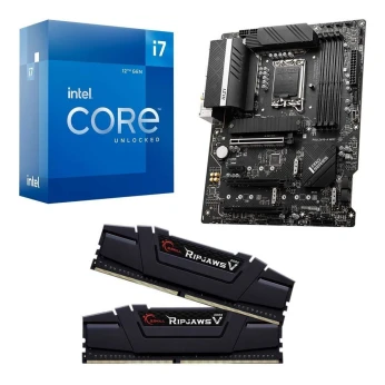 cpu Intel Core i7-12700K + MB MSI Z690-A Pro WiFi DDR4 + ram GSkill Ripjaws V 16GB DDR4-3200 PC pack