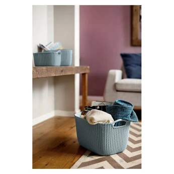 CURVER Corbeille 8L Rect S Knit Bleu