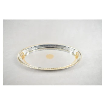 Plateau Dore Argent Oval Gm 60*44 Cm