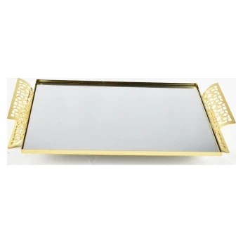Plateau Miroir Dore