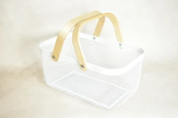 PANIER A FRUITS RECT GM BLANC