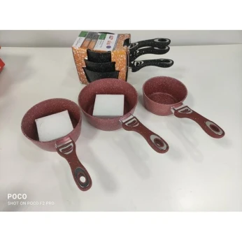 طقم 3 قطع من طنجرة الطهي مضادة للإلتصاق من الغرانيت لتحضير أفضل المأكولات OLINA Ensemble 3Pcs