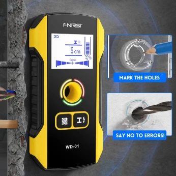 FNIRSI WD-01 détecteur de métaux Scanner mural avec trou de positionnement nouvellement conçu pour fils de câble AC