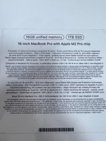 MACBOOK PRO M2 16 pouce azerty