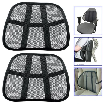 Pack 2 Soutien Lambaire En Apuis-Dos En Maille Pour Foteuille Voiture Noir