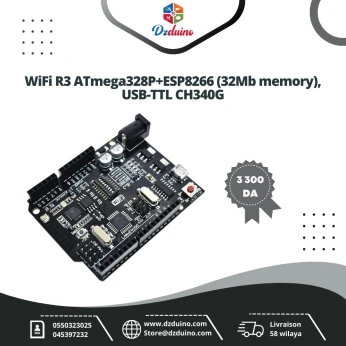 WiFi R3 ATmega328P + ESP8266 (mémoire 32 Mo), USB-TTL CH340G