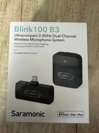SARAMONIC BLINK100-B5 - MICROPHONE SANS FIL À DOUBLE CANAL - ULTRACOMPACT 2.4GHZ - USB-C - NOIR