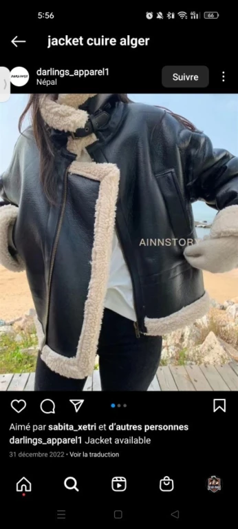 Jaket pour famme cuire taille m