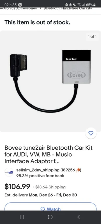 Bluetooth Car Kit for AUDI, VW, Mercedes