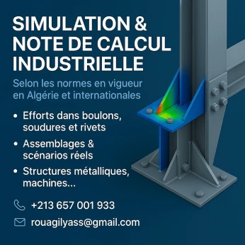 Simulation Note Calcul Conception des Systèmes Industrielle en Sous-Traitance / Freelance SOLIDWORKS