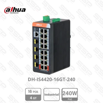 Switch Industriel 16 x Gigabit PoE 240W, 4 x Port SFP, mangeable