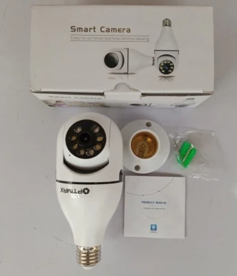 Camera Lamp 360 rotative , wifi camera bulb 360 v380 - كاميرا مصباح ذكية 360