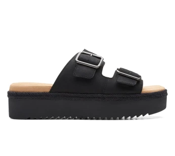 CLARKS Lana Beach Black Leather