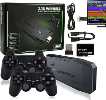 Console Arcade Game Stick Lite 4K HDMI + 2 Manettes sans fil + 10000 jeux