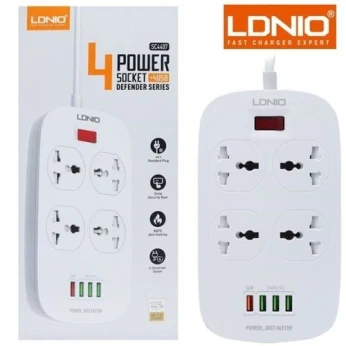 MULTIPRISE MOBILLAND LDNIO 02 METRE CABLE ALIMENTATION 04 PRISE UNIVERSELLES 03 USB+QC 3.0 SC 4407