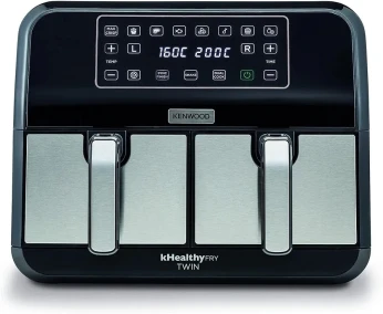 Kenwood digital twin air fryer xxxl 4l+4l 1.7kg+1.7kg with dualzone technology & dual zone